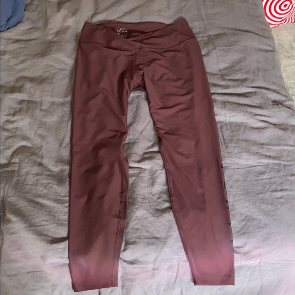 Nike dry fit leggings maroon